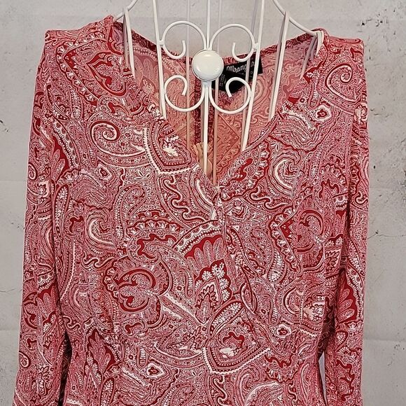 Wrangler Retro paisley print mini dress - red & white Women's Size M - Picture 2 of 12